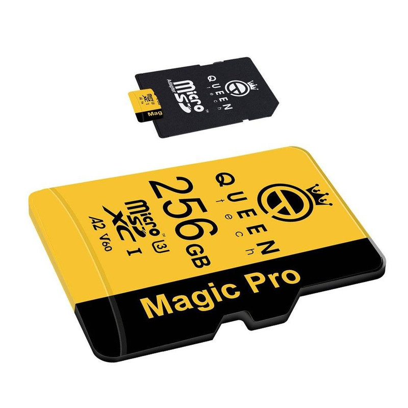 کارت حافظه Micro SD XC کوئین تک مدل A2-V60-633X کلاس 10 استاندارد UHS-l U3 سرعت 95MBps ظرفیت 256 گیگابایت به همراه آداپتور SD
