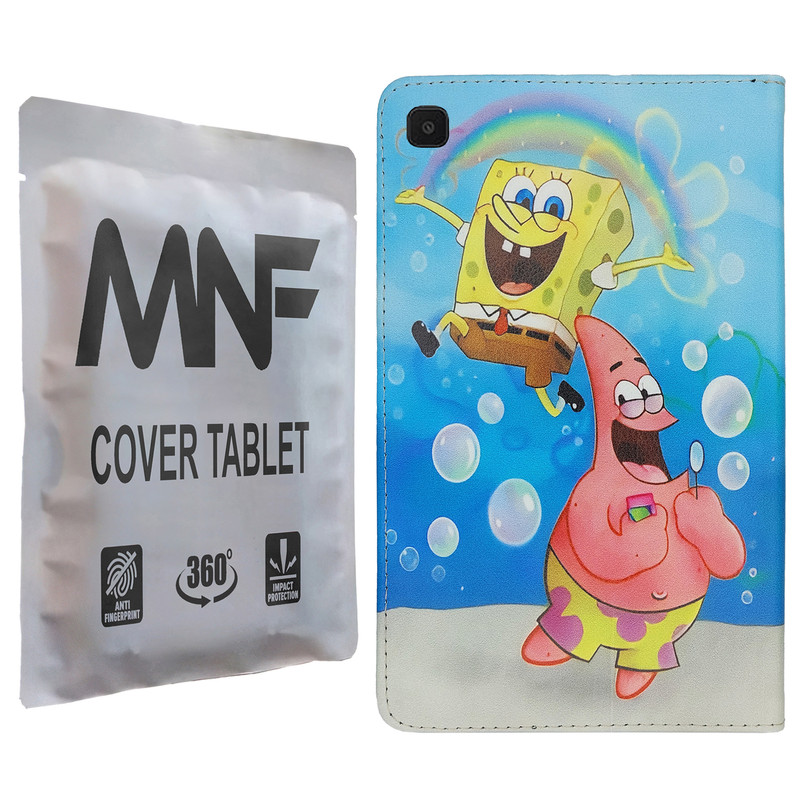 کیف کلاسوری ام ان اف طرح باب اسفنجی و پاتریک کد M-292 مناسب برای تبلت سامسونگ Galaxy Tab A7 Lite / T225