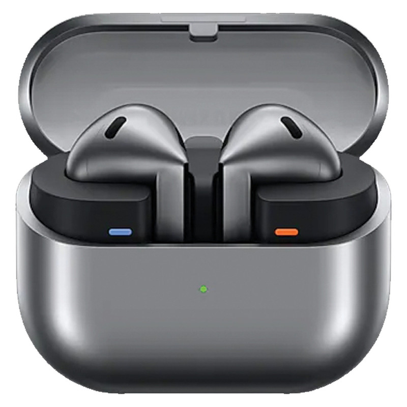 هدفون بلوتوثی سامسونگ مدل Galaxy Buds3 با نویز کنسلینگ فعال (ANC)، نویز کنسلینگ میکروفون (ENC)، درگاه شارژ USB Type-C، با قابلیت اتصال به چند دستگاه، دارای قابلیت صدای 360 درجه، Galaxy AI، میکروفون سه گانه، پشتیبانی از فرمان لمسی، ضد آب و گرد و غبار