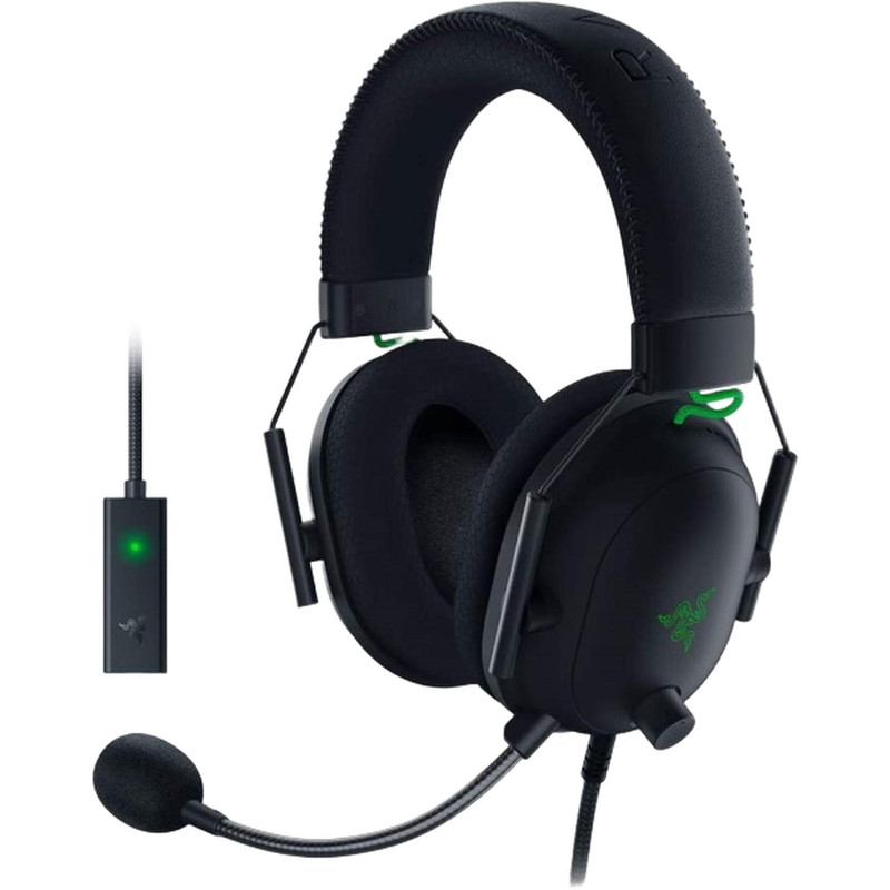هدست مخصوص بازی ریزر مدل BlackShark V2 + USB Sound Card