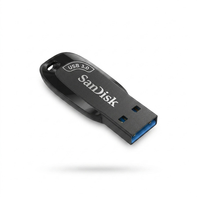فلش مموری 64 گیگابایت سن دیسک مدل ULTRA SHIFT CZ410 با رابط USB 3.1، سرعت خواندن 100 مگابایت بر ثانیه، نرم‌افزار امنیتی SanDisk SecureAccess و بازیابی فایل RESCUEPRO Deluxe، مناسب ضبط خودرو و تلویزیون