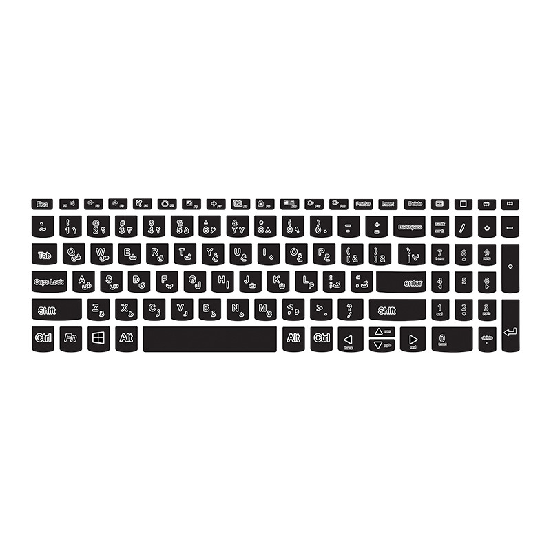 برچسب حروف فارسی کیبورد توییجین و موییجین مدل black 01 مناسب برای لپ تاپ لنوو IdeaPad L340 15IRH