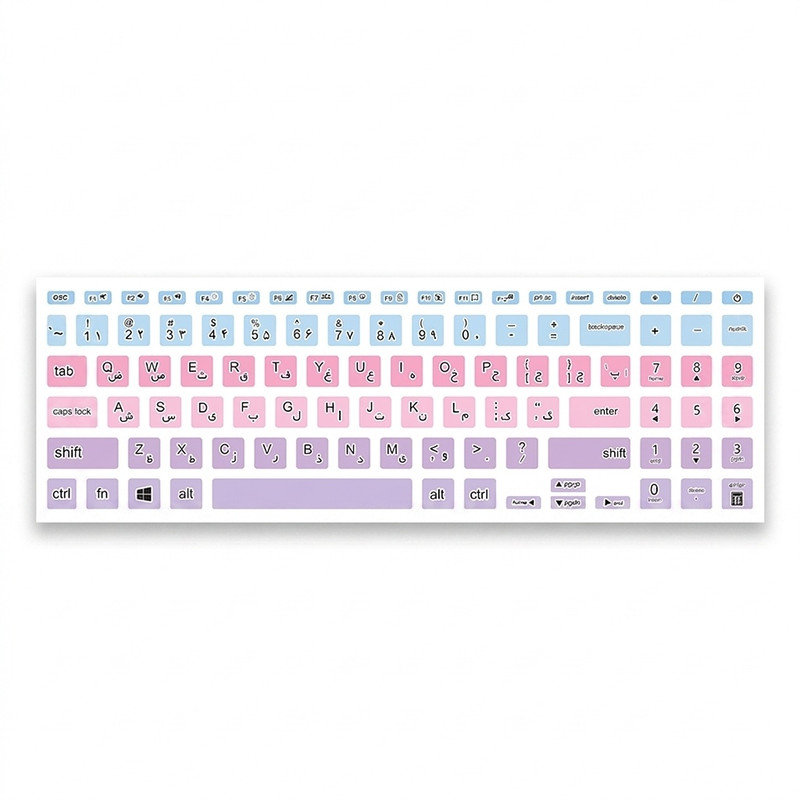 برچسب حروف فارسی کیبورد توییجین و موییجین مدل colors 24 مناسب برای لپ تاپ ایسوس Vivobook 15 X513,K513