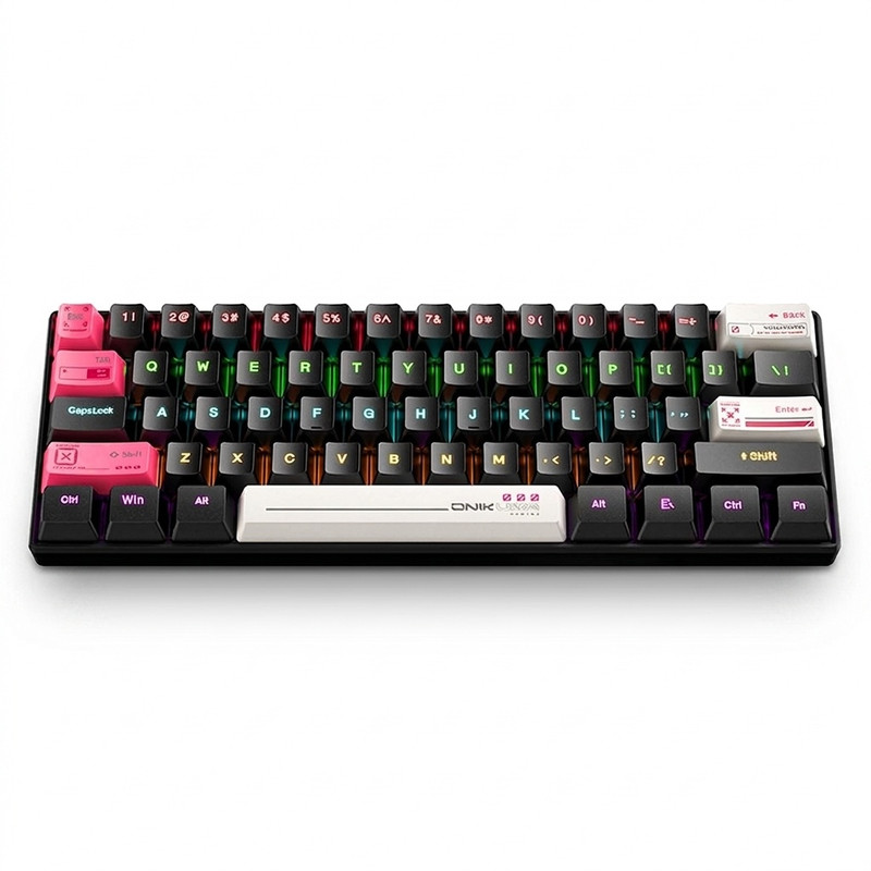 کیبورد گیمینگ اونیکوما مدل G55 RGB، مکانیکال سوییچ قهوه‌ای، Tenkeyless، نورپردازی RGB