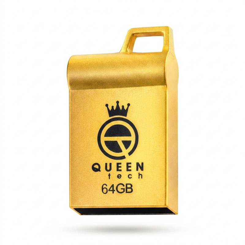 فلش مموری کوئین تک Marvel ظرفیت 64 گیگابایت، رابط USB 2.0، بدنه فلزی مقاوم ضد آب و ضد شوک، طراحی فشرده و بند دار، سرعت انتقال 30 مگابایت بر ثانیه، سازگار با کامپیوتر، لپ‌تاپ، تبلت و گوشی موبایل