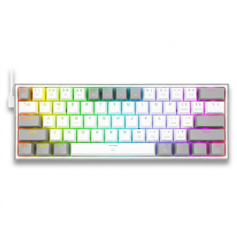 کیبورد مخصوص بازی ردراگون مدل FIZZ K617 WHITE/GREY