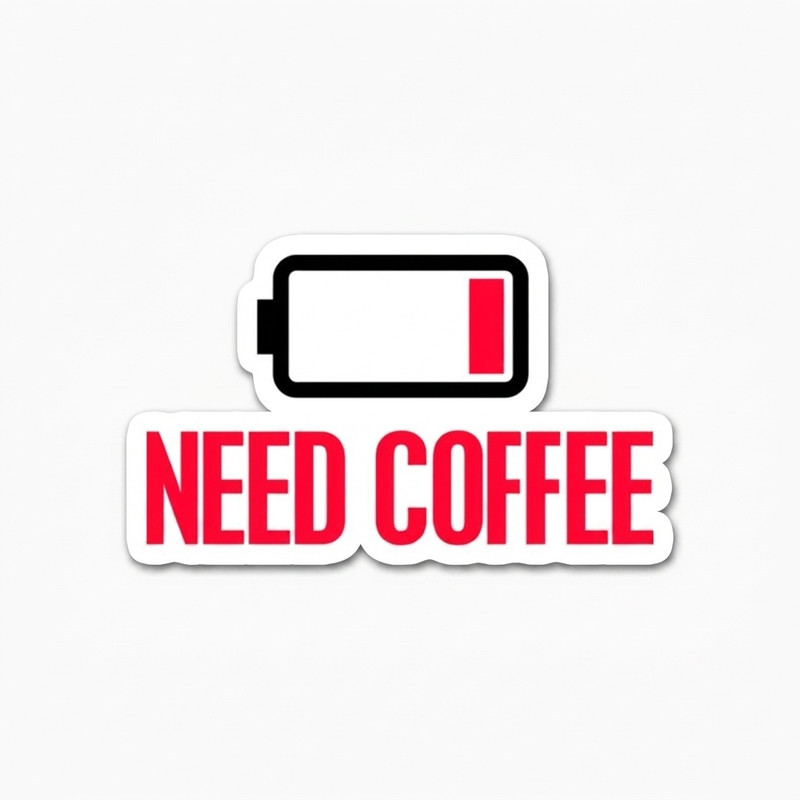 استیکر لپ تاپ و موبایل بووم طرح نوشته مدل Coffee کد BM20