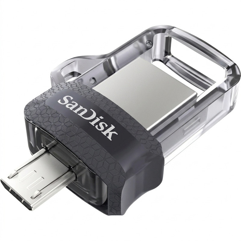 فلش مموری دوکاره سن دیسک مدل Ultra Dual Drive M3.0 ظرفیت 128 گیگابایت با رابط USB3.0 و MicroUSB، سرعت خواندن تا 150 مگابایت بر ثانیه و پشتیبانی از اپلیکیشن SanDisk Memory Zone