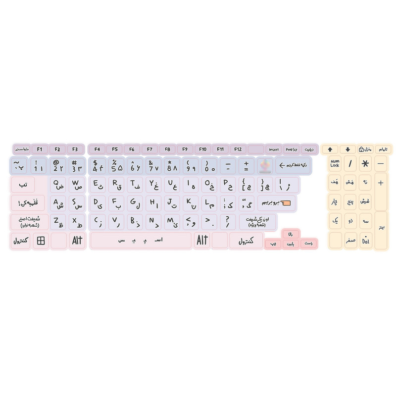 برچسب کیبورد حروف فارسی کد 045