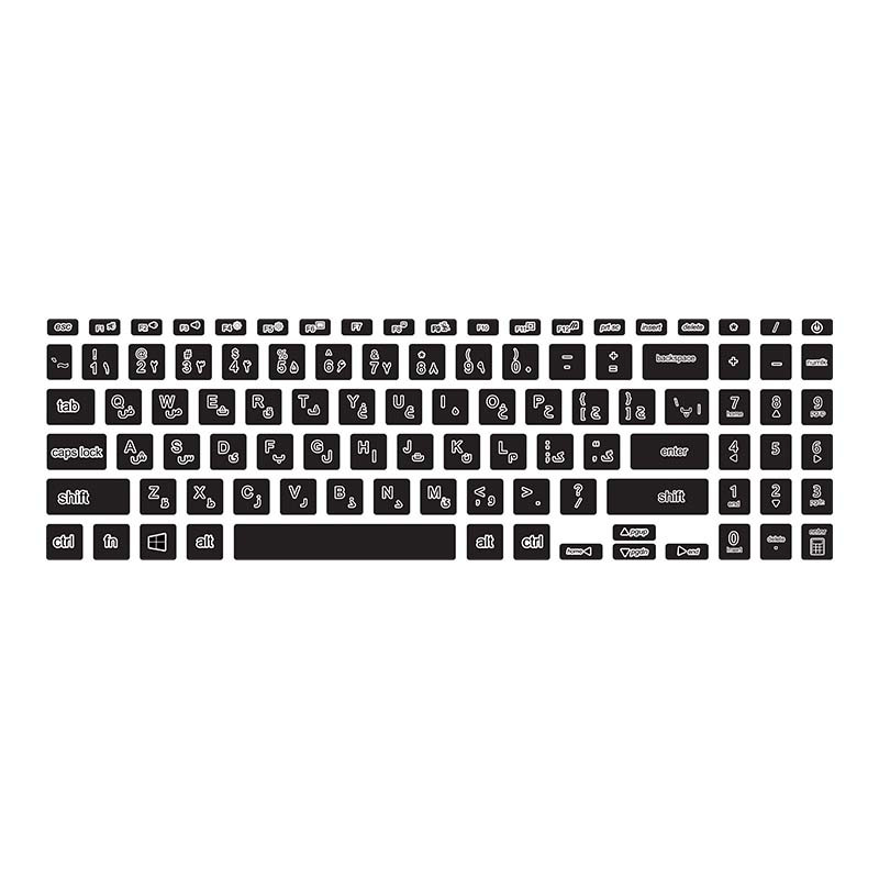 برچسب حروف فارسی کیبورد توییجین و موییجین مدل black 01 مناسب برای لپ تاپ Asus vivobook 15 x1504v