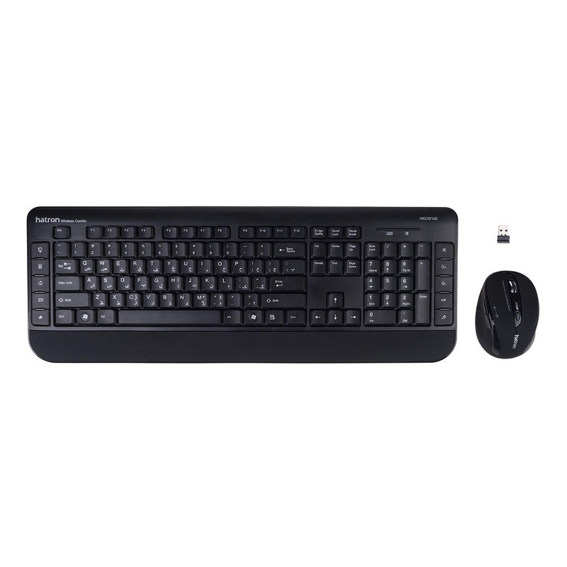 کیبورد و ماوس بی سیم هترون مدل HKCW140، سوییچ ممبران، Full-Size