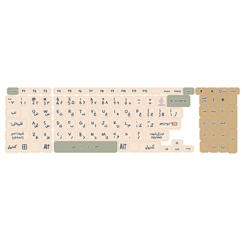 برچسب کیبورد حروف فارسی کد 063