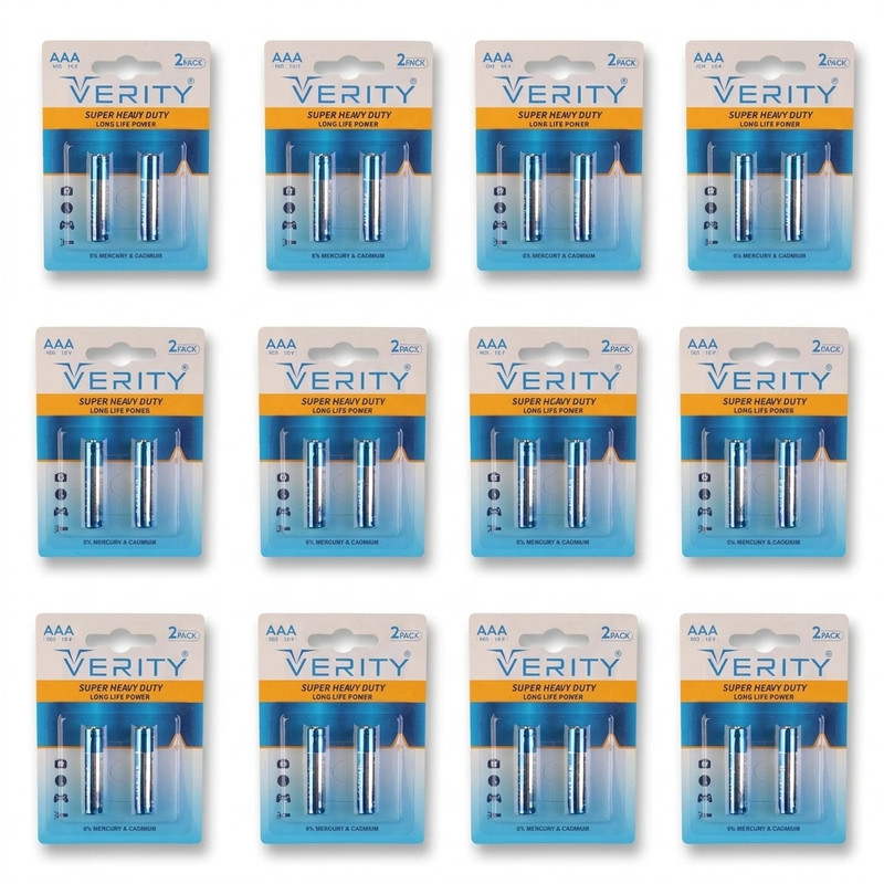 باتری نیم قلمی وریتی مدل Super Heavy Duty Long Life Power بسته 24 عددی