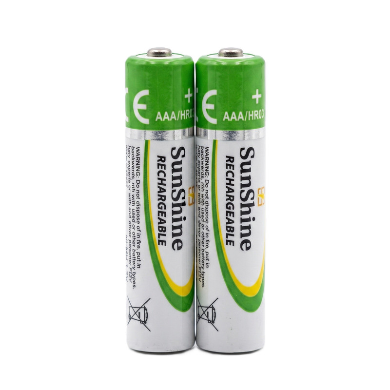 باتری نیم قلمی قابل شارژ سانشاین مدل HR03-900mAh بسته 2 عددی