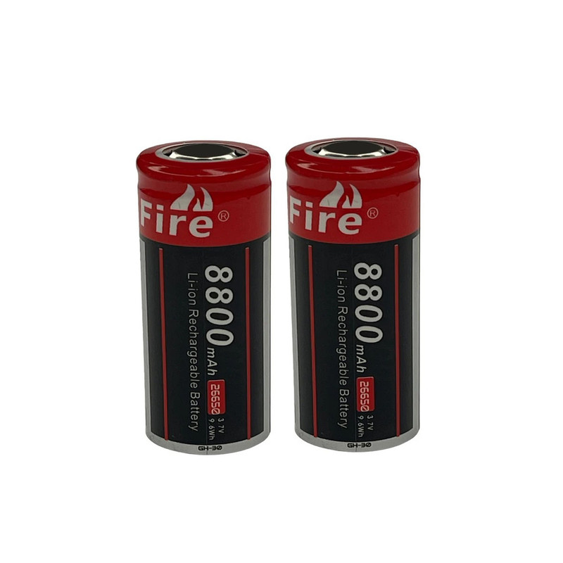 باتری لیتیومی قابل شارژ کولیت فایر مدل 26650 کد 3.7v ظرفیت 8800 میلی‌آمپرساعت بسته 2 عددی