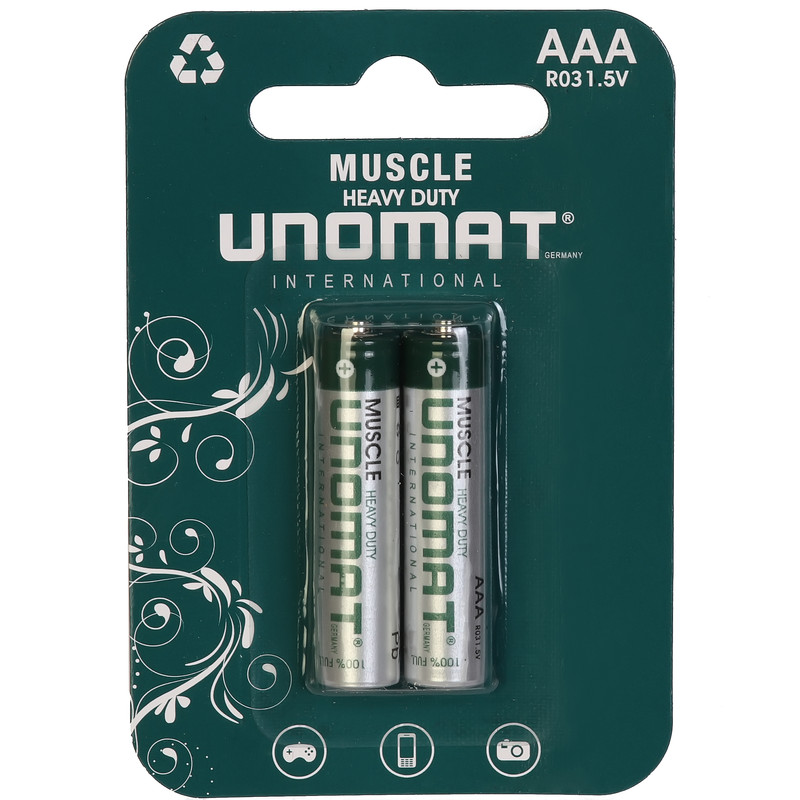 باتری نیم قلمی یونومات مدل Muscle Heavy Duty بسته 2 عددی