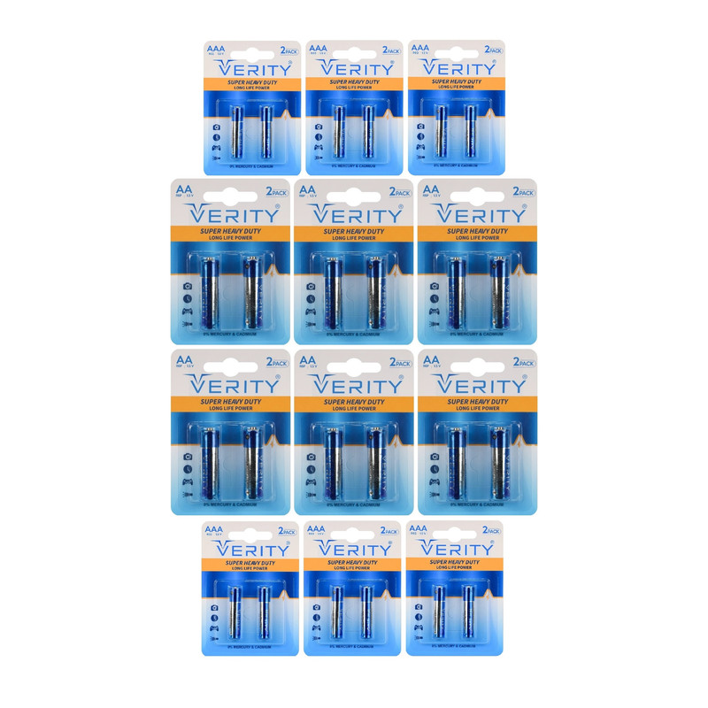 باتری قلم و نیم قلم وریتی مدل SUPER HEAVY DUTY بسته 24 عددی
