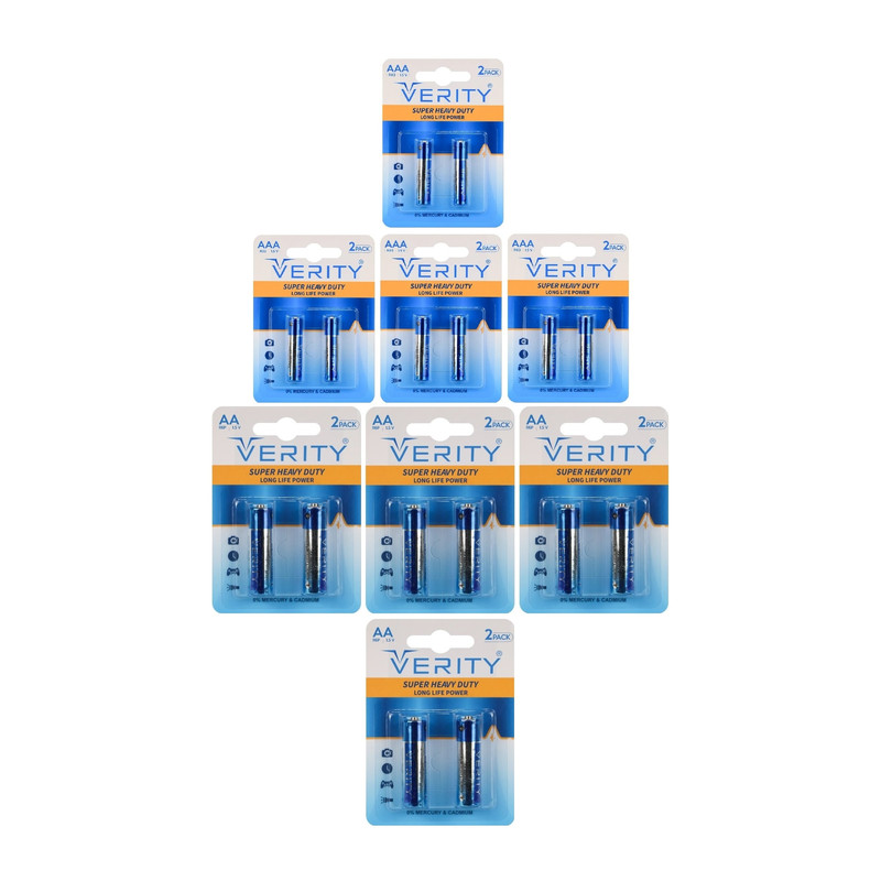 باتری قلم و نیم قلم وریتی مدل SUPER HEAVY DUTY کارتی بسته 16 عددی
