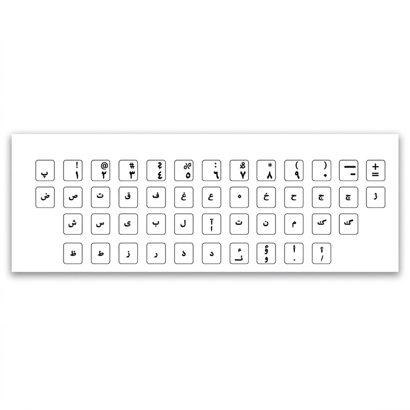 برچسب حروف فارسی کیبورد کد ۰۰۲