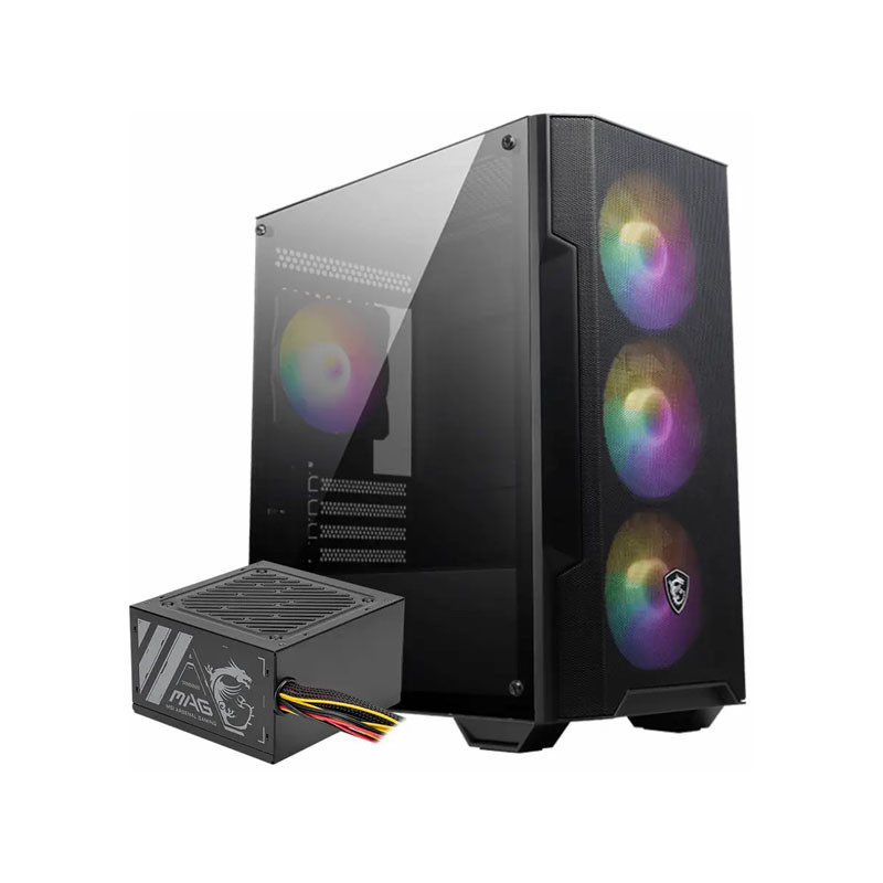 کیس کامپیوتر گیمینگ ام اس آی مدل MAG FORGE M100L+A500 PSU