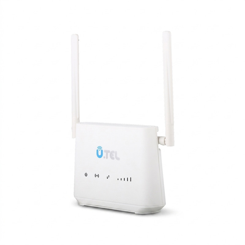مودم روتر بی‌سیم 4G LTE خانگی یوتل مدل L443 با پشتیبانی اتصال سیم‌کارت، سرعت دانلود تا 150 مگابیت بر ثانیه، آپلود 50 مگابیت بر ثانیه، 4 پورت LAN، آنتن 2x2 MIMO و استاندارد بی‌سیم 802.11b/g/n