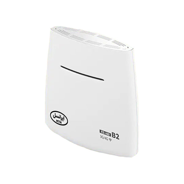 مودم رومیزی سیم‌کارت خور 3G/4G ایرانسل مدل FD-i40 B2 با پشتیبانی همزمان چند دستگاه، اتصال اینترنت پرسرعت 4G، منبع تغذیه برق شهری و پورت USB، مناسب استفاده خانگی، اداری و گیمینگ