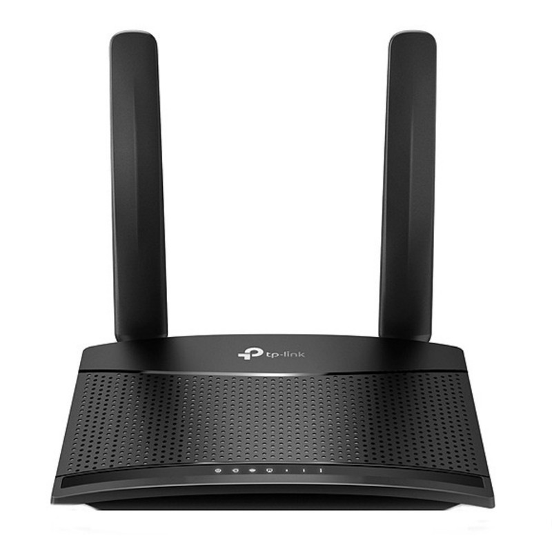 مودم روتر 4G خانگی تی پی‌لینک مدل TL-MR100 با پشتیبانی شبکه 4G و رابط RJ-45 LAN، منبع تغذیه برق