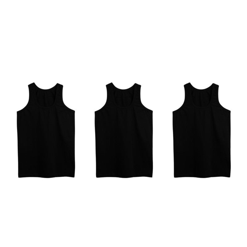 زیرپوش رکابی یقه گرد مردانه جناب مدل Tank Top بسته 3 عددی