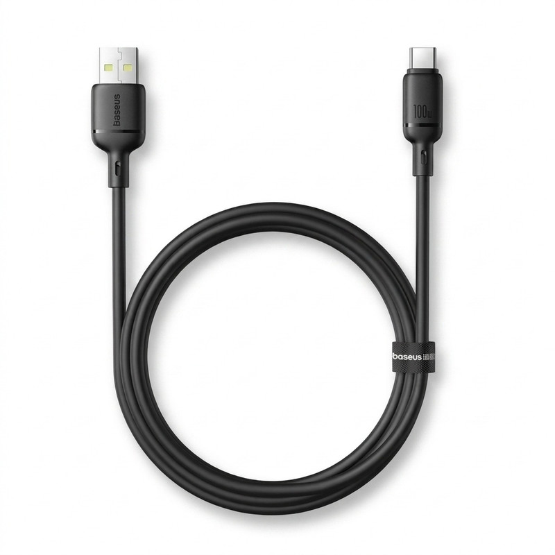 کابل تبدیل USB به USB-C بیسوس مدل Silky Series طول 1 متر