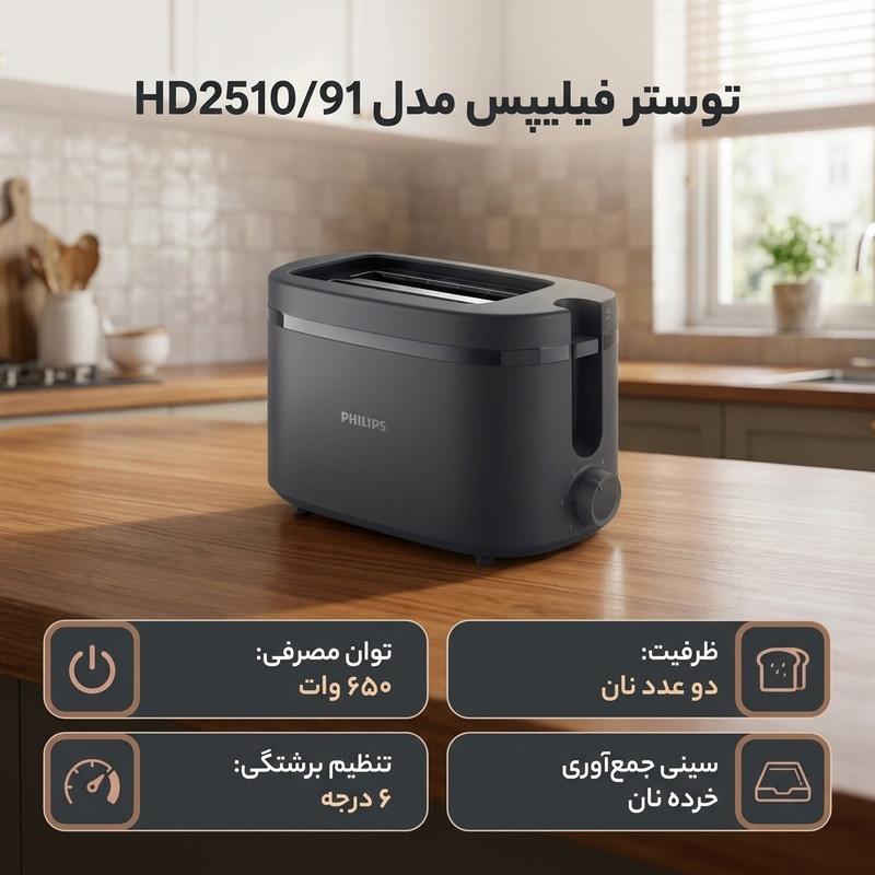 توستر فیلیپس مدل HD2510/91