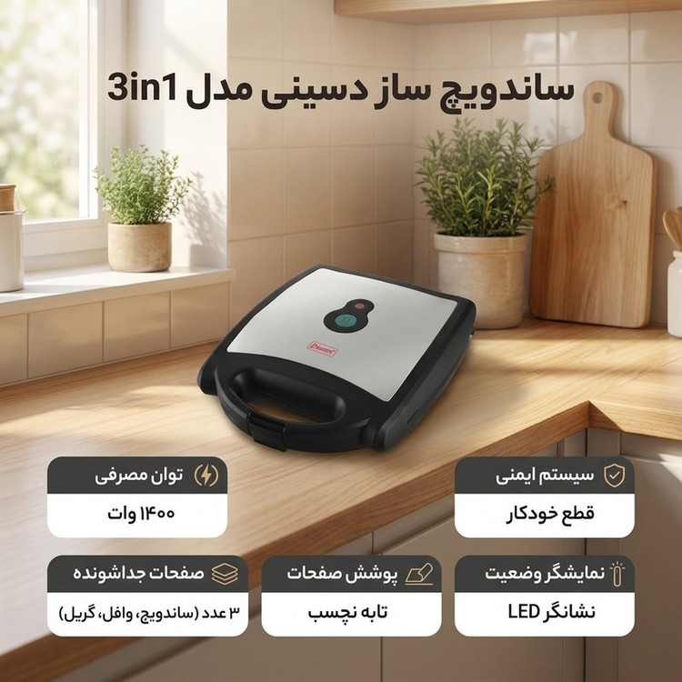 ساندویچ ساز دسینی مدل 3in1
