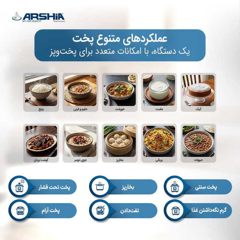 زودپز برقی 6 لیتری عرشیا مدل 2372