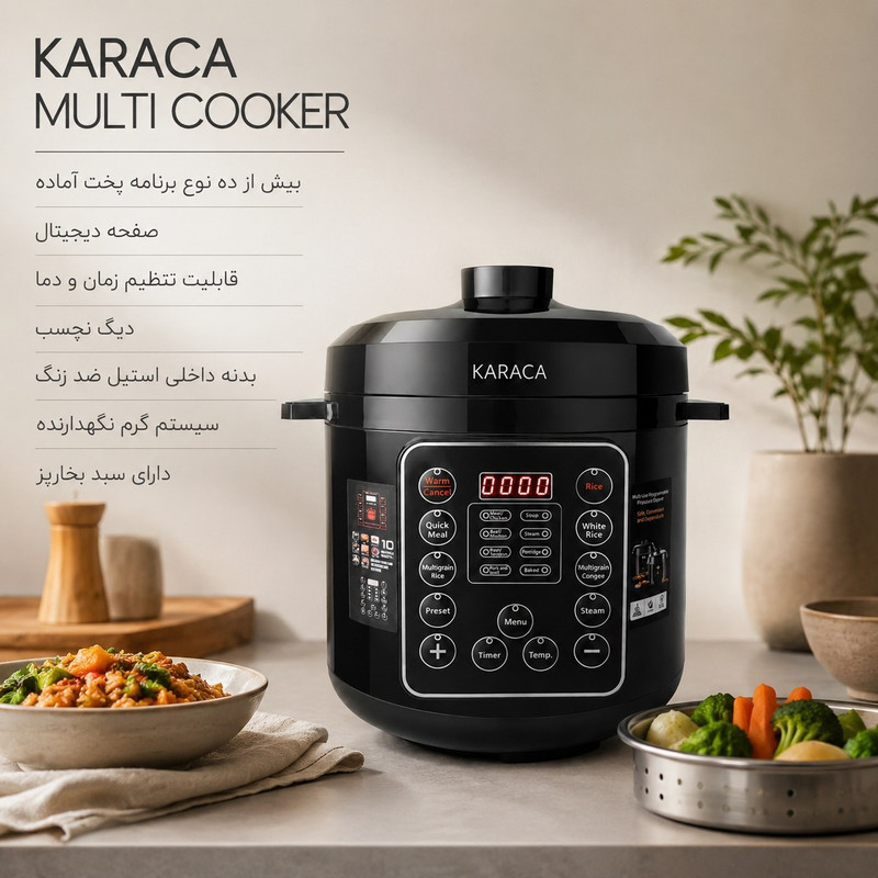 مولتی کوکر 6 لیتری کاراجا مدل 2602