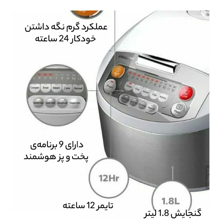پلوپز فیلیپس مدل HD3038 Fuzzy Logic