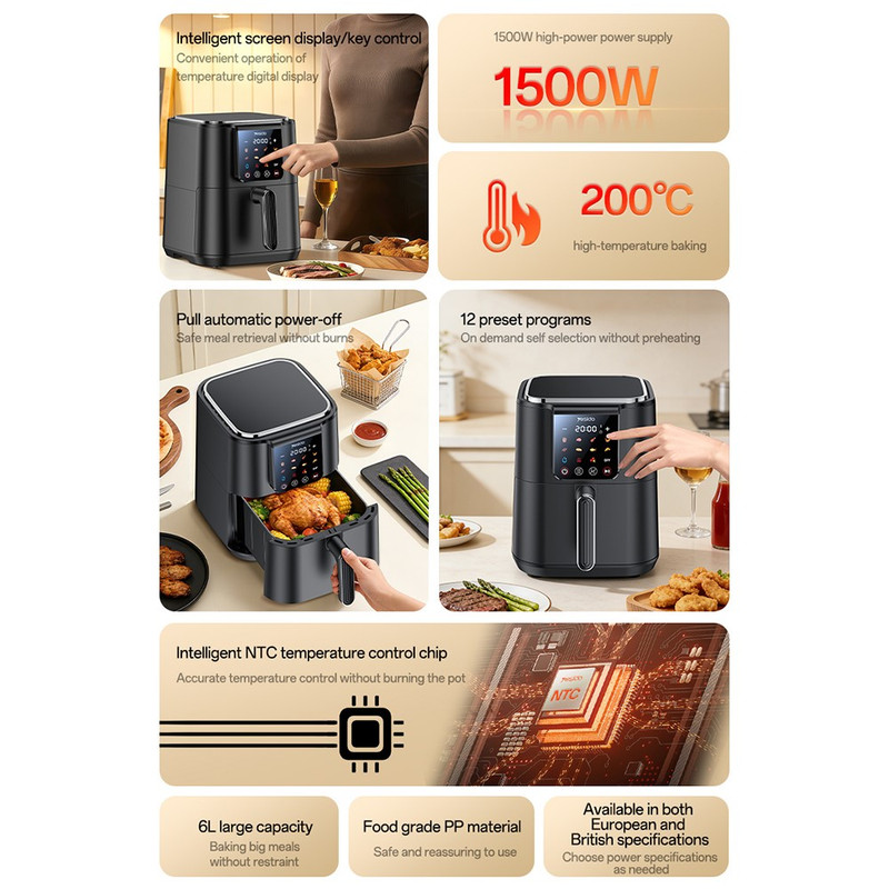 هواپز 6 لیتر یسیدو مدل Touch Air Fryer EC35