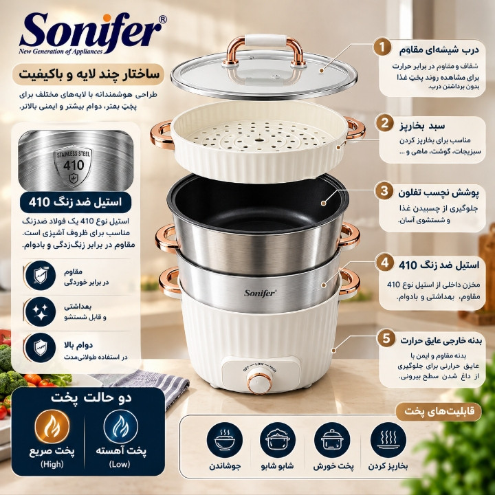 پلوپز 6 نفره سونیفر مدل SF_1509