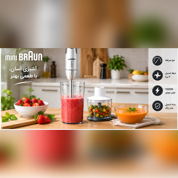 گوشت کوب برقی ۱۵۰۰ وات براون مدل BR-847