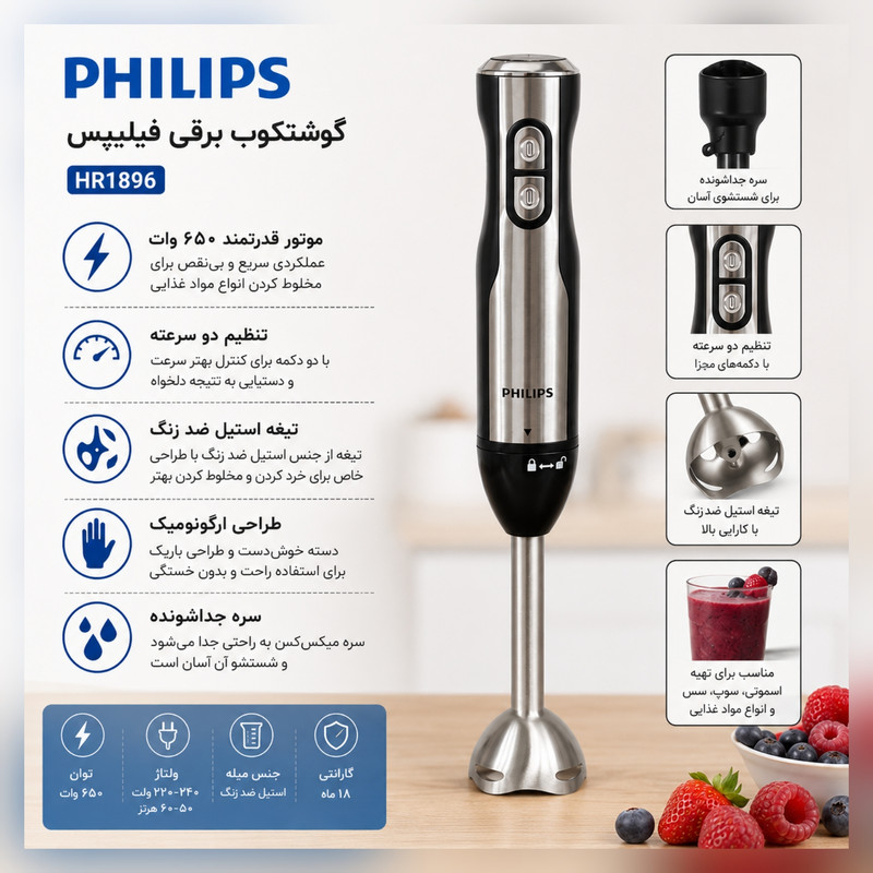 گوشت کوب برقی 650 وات فیلیپس مدل 189