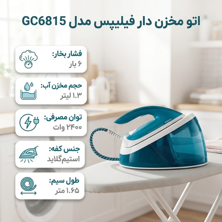 اتو مخزن دار فیلیپس مدل GC6815