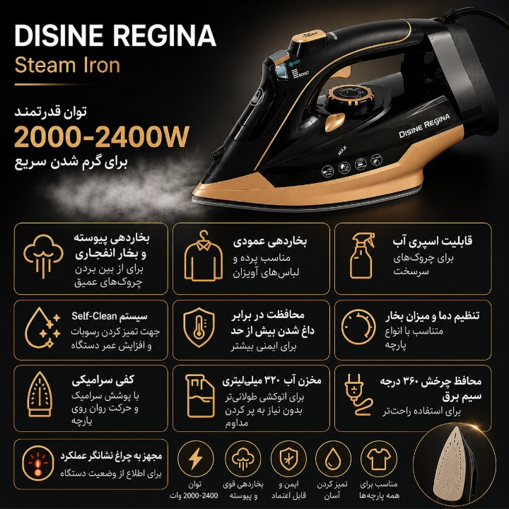 اتو بخار 2400 وات مدل DR_608